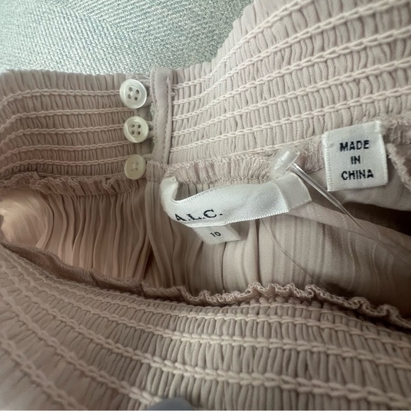 NWT A.L.C. Tessa Pleated Pullover Top Bell Sleeve Turtleneck Pink Tint Peasant - Picture 12 of 16